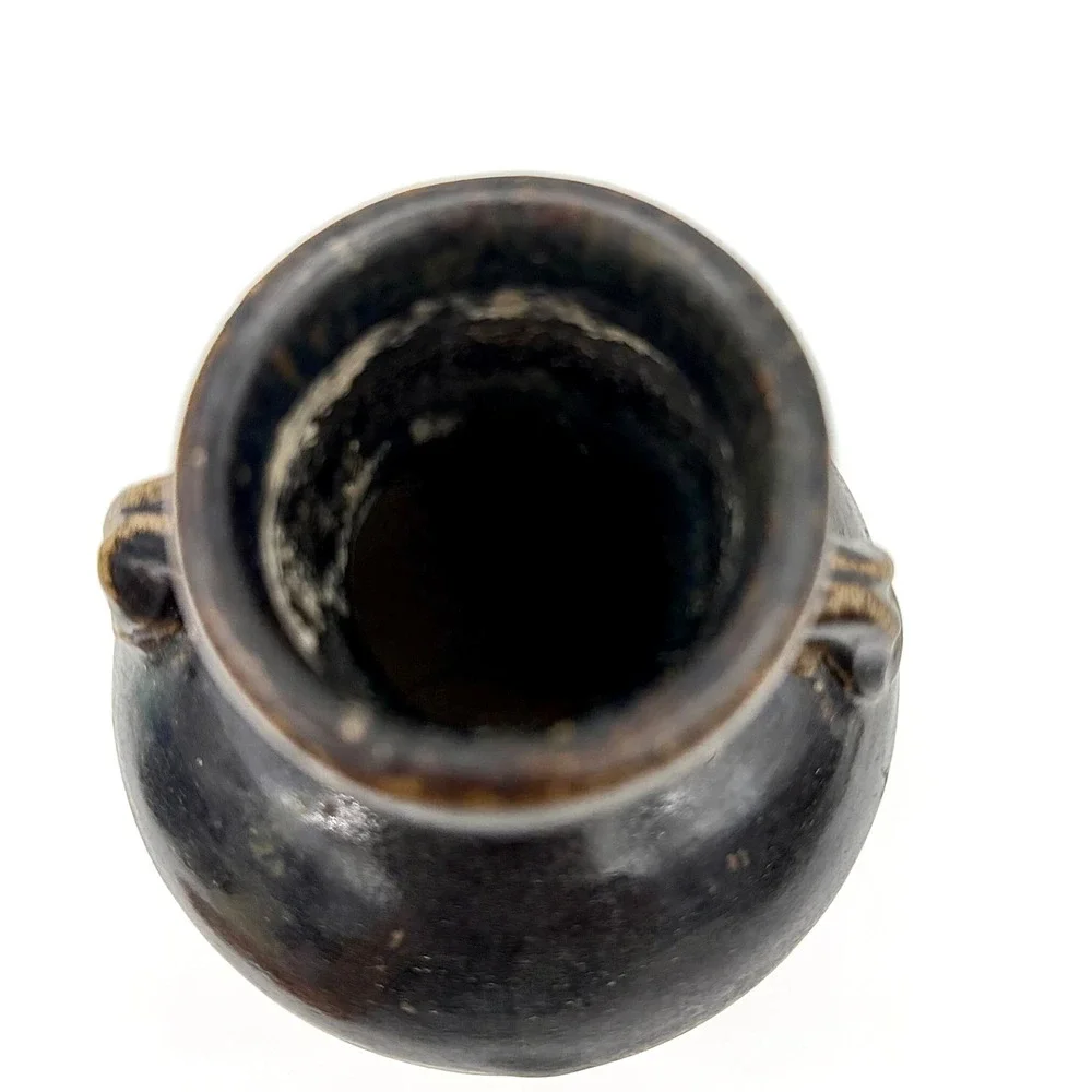 13th C Chinese Henan Black Iron Glaze Jar 8.3